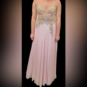 Jovani Women’s Sparkly Pink Long Prom Dress